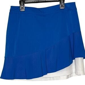 Lady Hagen Blue and White Tennis Golf Skort Size 4 Pockets Side Zipper